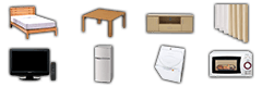 家具家電8点セット(中古/ナチュラル)